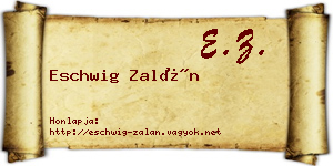 Eschwig Zalán névjegykártya